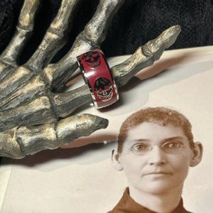 Authentic Alexander McQueen Enamel Skull Ring **HOT!!**